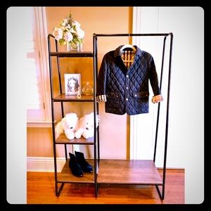 Burberry Diamond Quilted Black Jacket Girls, Sz 8Y